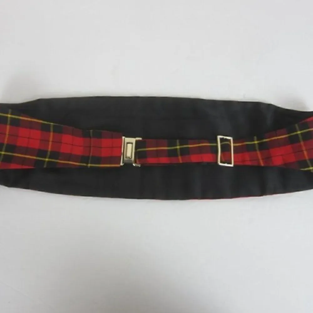 Vintage Lyton's Red Multi Wallace Tartan Plaid Cummerbund